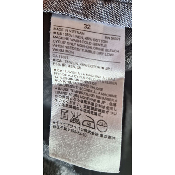 Banana Republic Men's 32 Gray Linen Blend Chino Coastal Beach Shorts, Inseam 10" - Picture 4 of 4